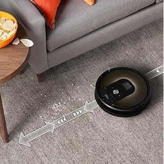 Roomba using Dirt Detect to vigorously clean area