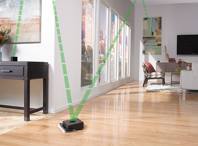 iAdapt® 2.0 with navigation cube helps Braava keep track of where it's been and where it needs to go.