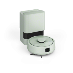 Stacja bazowa iRobot Roomba Mini AutoEmpty z robotem w trybie czuwania, wymiary 21,2x17,8x28,5 cm