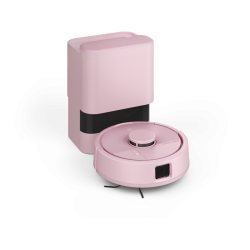 Stacja bazowa iRobot Roomba Mini AutoEmpty z robotem w trybie czuwania, wymiary 21,2x17,8x28,5 cm