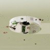 Widok od spodu: iRobot Roomba 115 Combo mopuje plamy na podłodze, z widoczną nakładką z mikrofibry