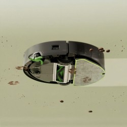 Widok od spodu: iRobot Roomba 115 Combo mopuje plamy na podłodze