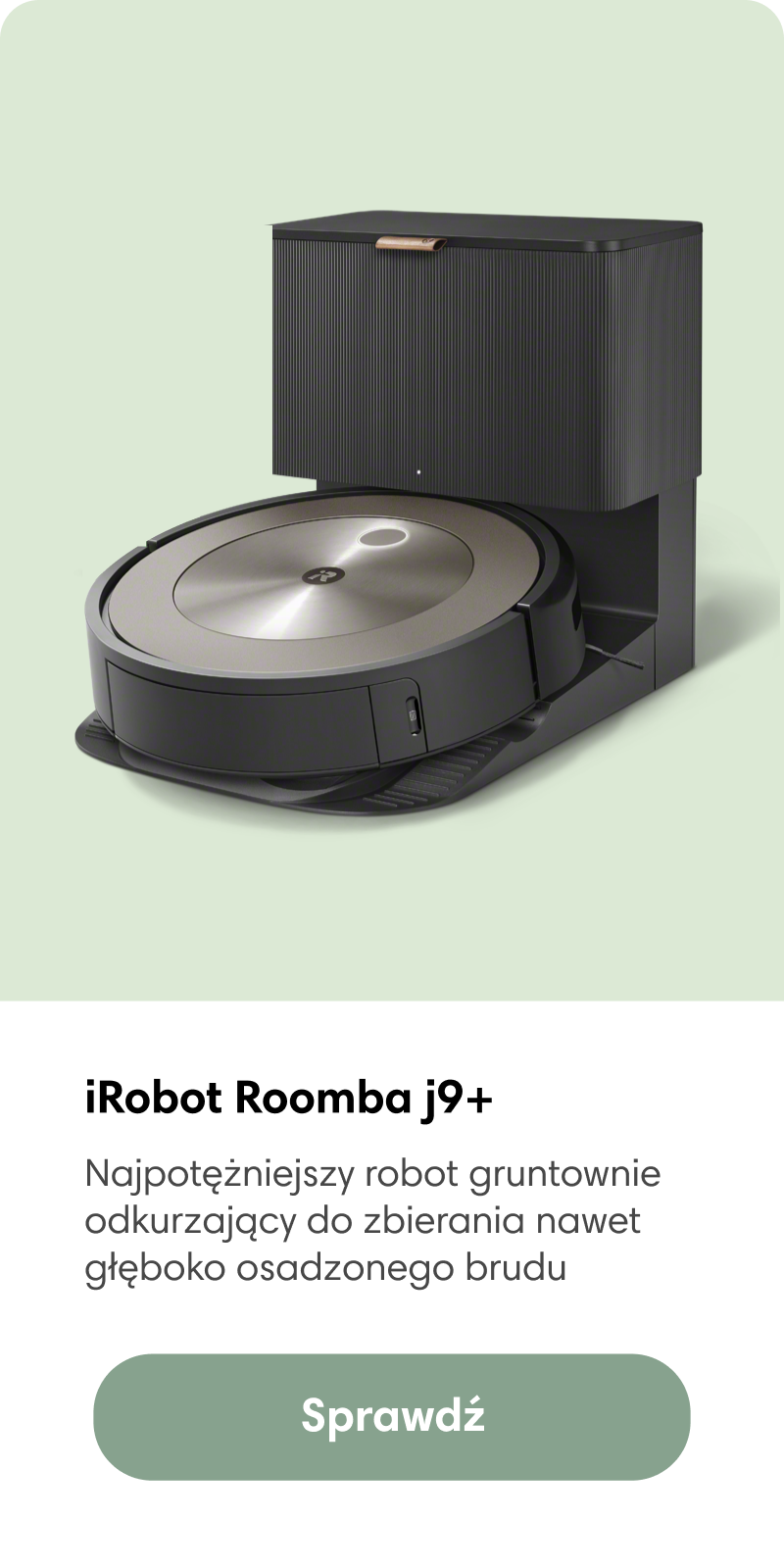 Skuteczny robot sprzątający iRobot Roomba j9+ ze stacją ładująco-czyszczącą Clean Base