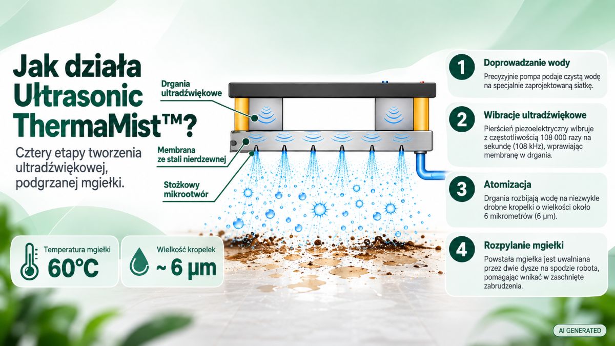Jak działa Ultrasonic ThermaMist™ – cztery etapy powstawania ultradźwiękowej mgiełki