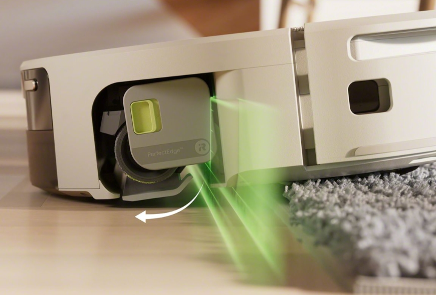 Robot Roomba Max 705 Combo wysuwa osłonę ochronną pod wałkiem mopującym po wykryciu dywanu