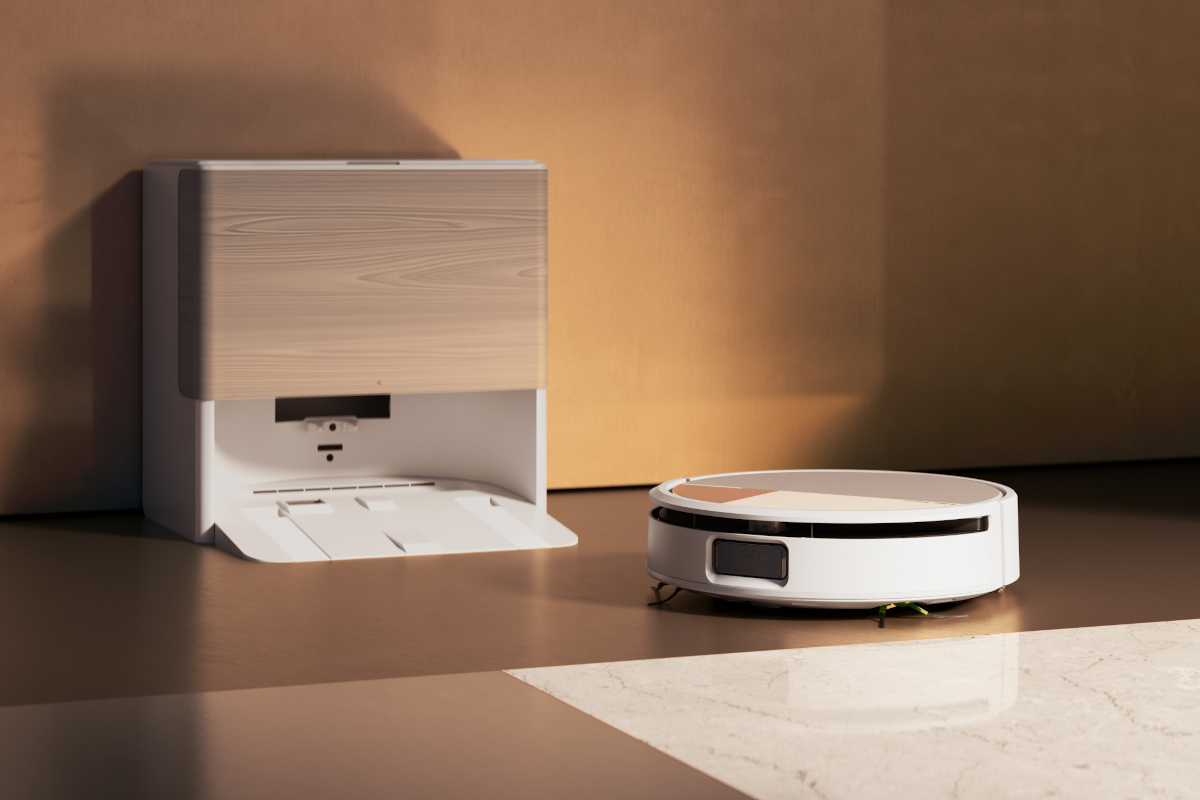 Roomba Max 705 Combo sprząta podłogę w salonie