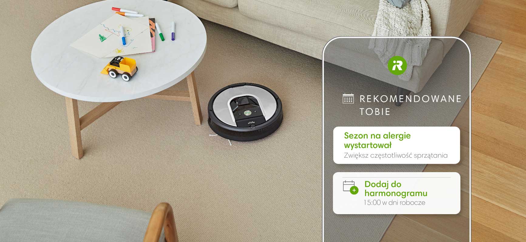 iRobot Roomba serii 900 personalizowane sugestie sprzątania