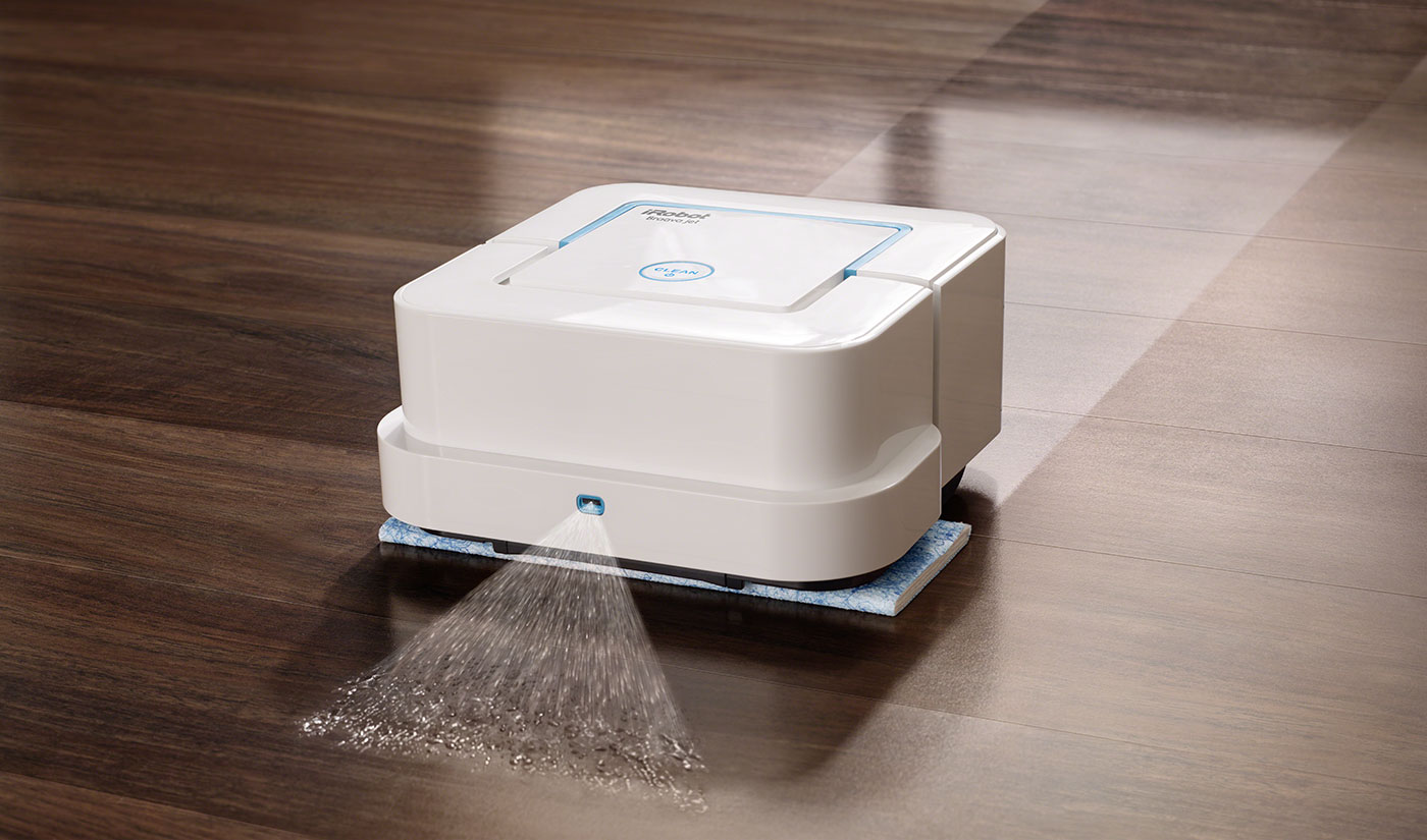 Braava jet ™ tackles dirt and stains like a pro. Precision Jet Spray and Vibrating Cleaning Head loosen dirt and stains while Braava jet Cleaning Pads break up and lock away dirt.