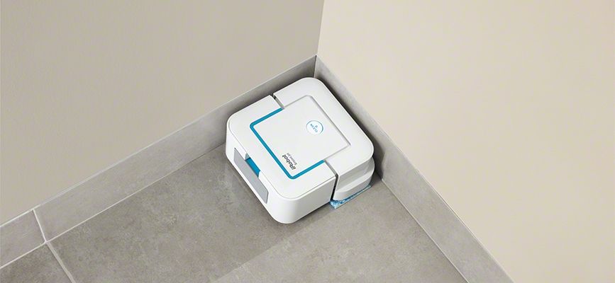 iRobot Braava jet 240 dokładnie sprząta w narożnikach