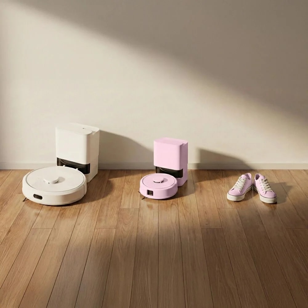 2 roboty sprzątające obok siebie – Roomba 105 Combo oraz mniejszy sprzęt Roomba Mini Combo