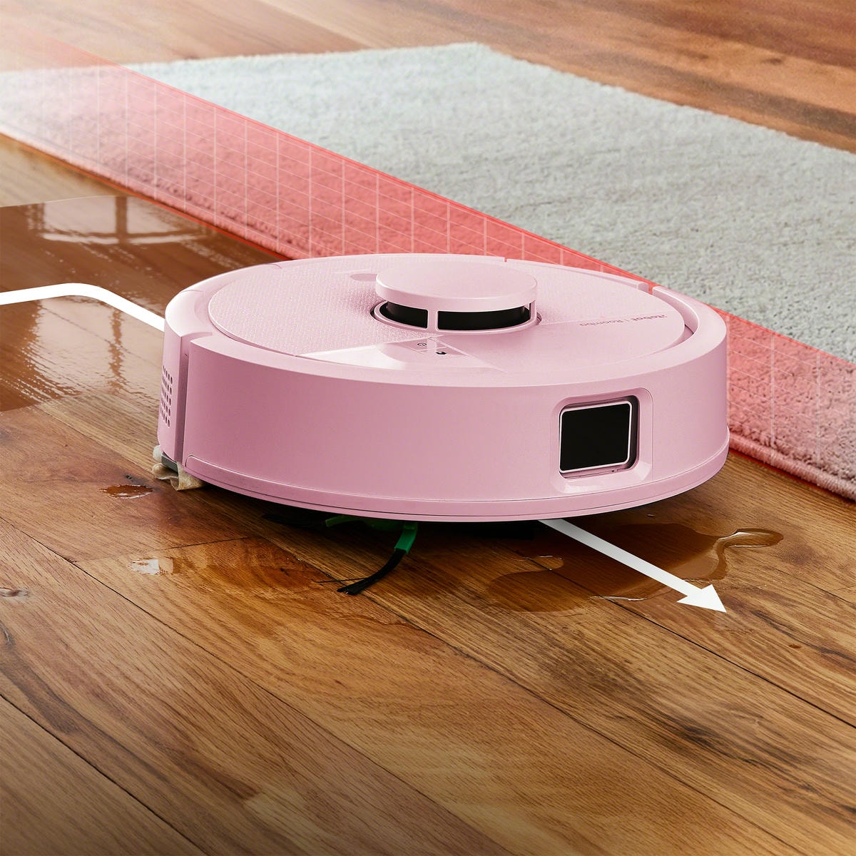 Robot Roomba Mini Combo w trybie mopowania omija dywany
