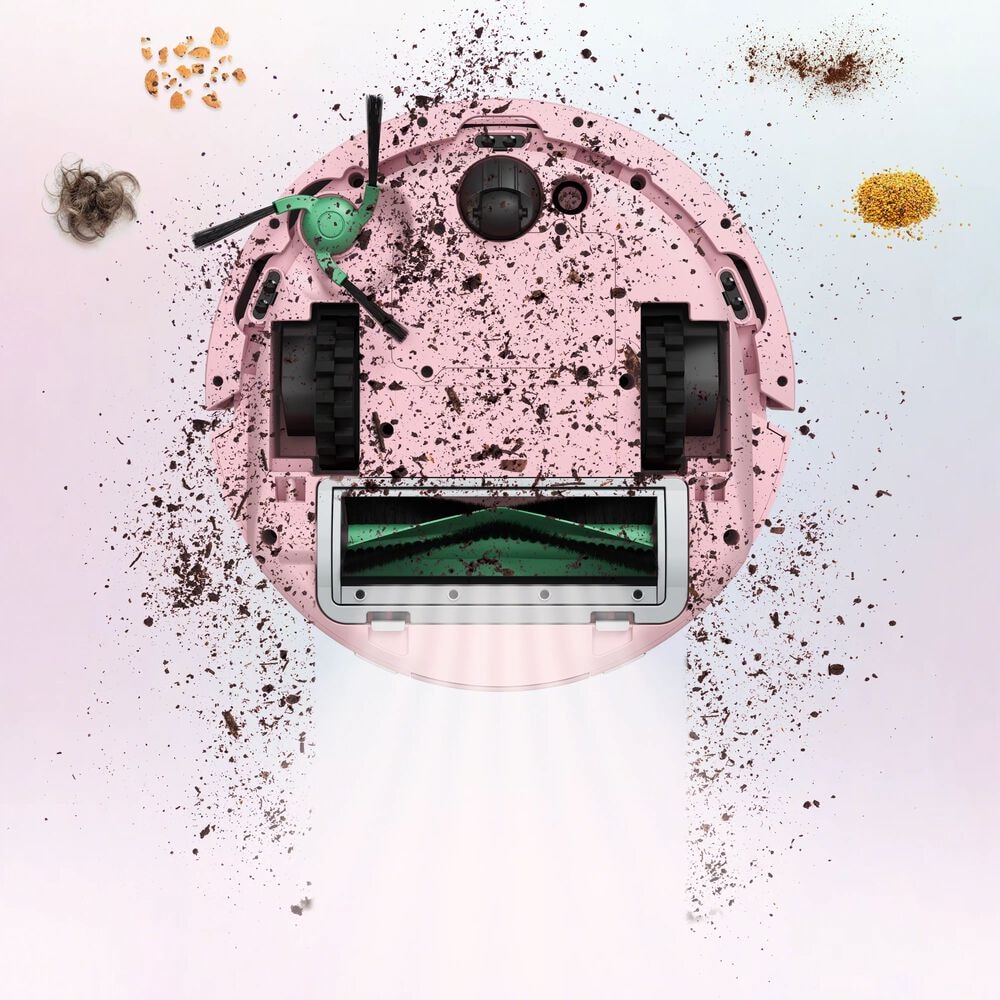 Robot Roomba Mini Combo pokazany od spodu – zasysa brud i kurz z podłogi