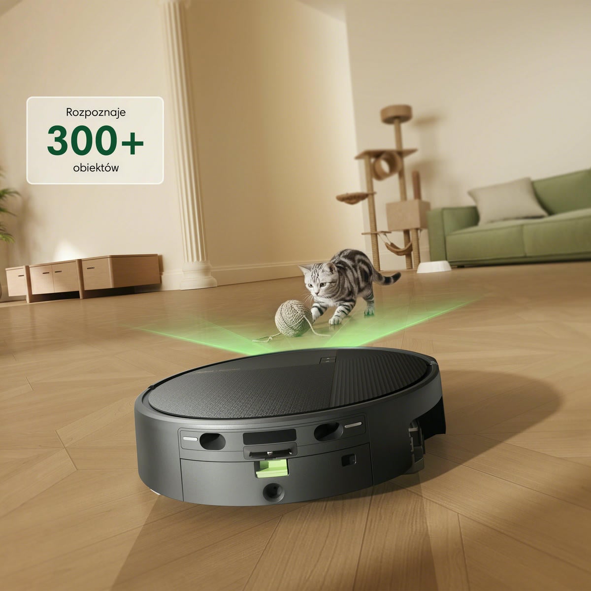 Roomba Plus 675 Combo - robot sprzątający z systemem omijania przeszkód rozpoznający ponad 300 obiektów, wykrywający zwierzę domowe i zabawkę na podłodze podczas sprzątania