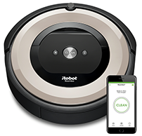 iRobot e5 roomba with a phone